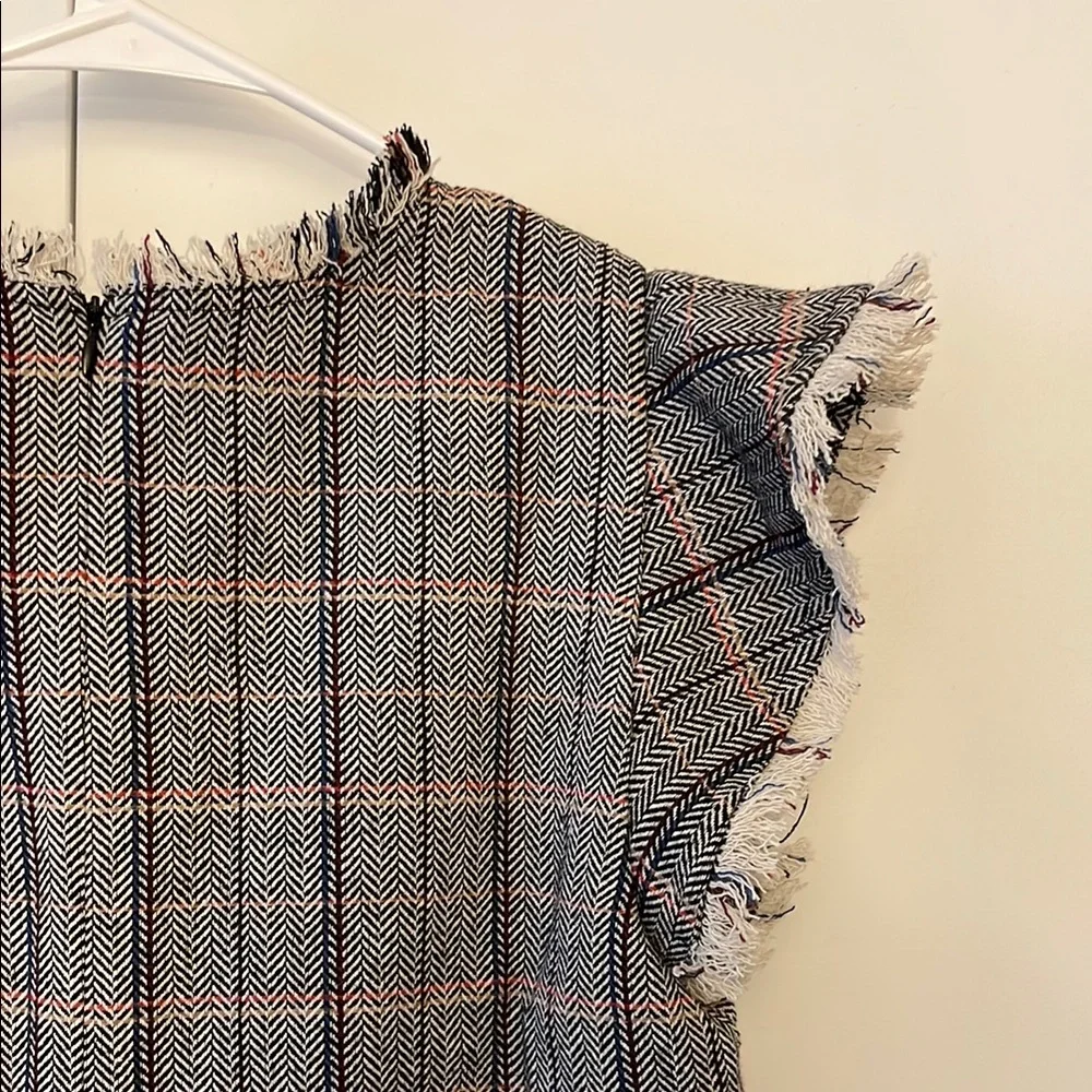 THML herringbone tweed fringe top. Size S. - Picture 12 of 16
